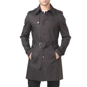 HUNTER NWT black classic single trench coat raincoat belted quilted lined small